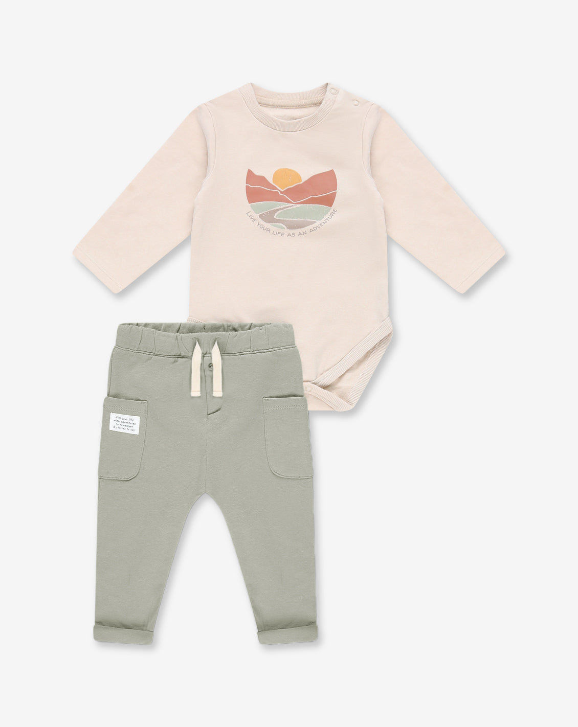 Flannel Bodysuit & Pants Set D1