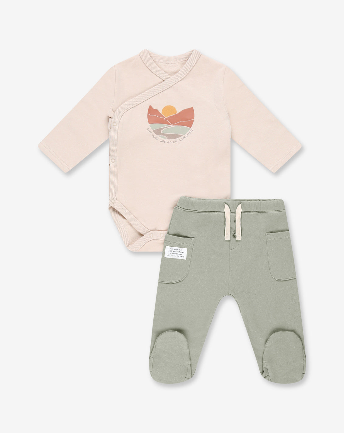 Flannel Bodysuit & Pants Set D1