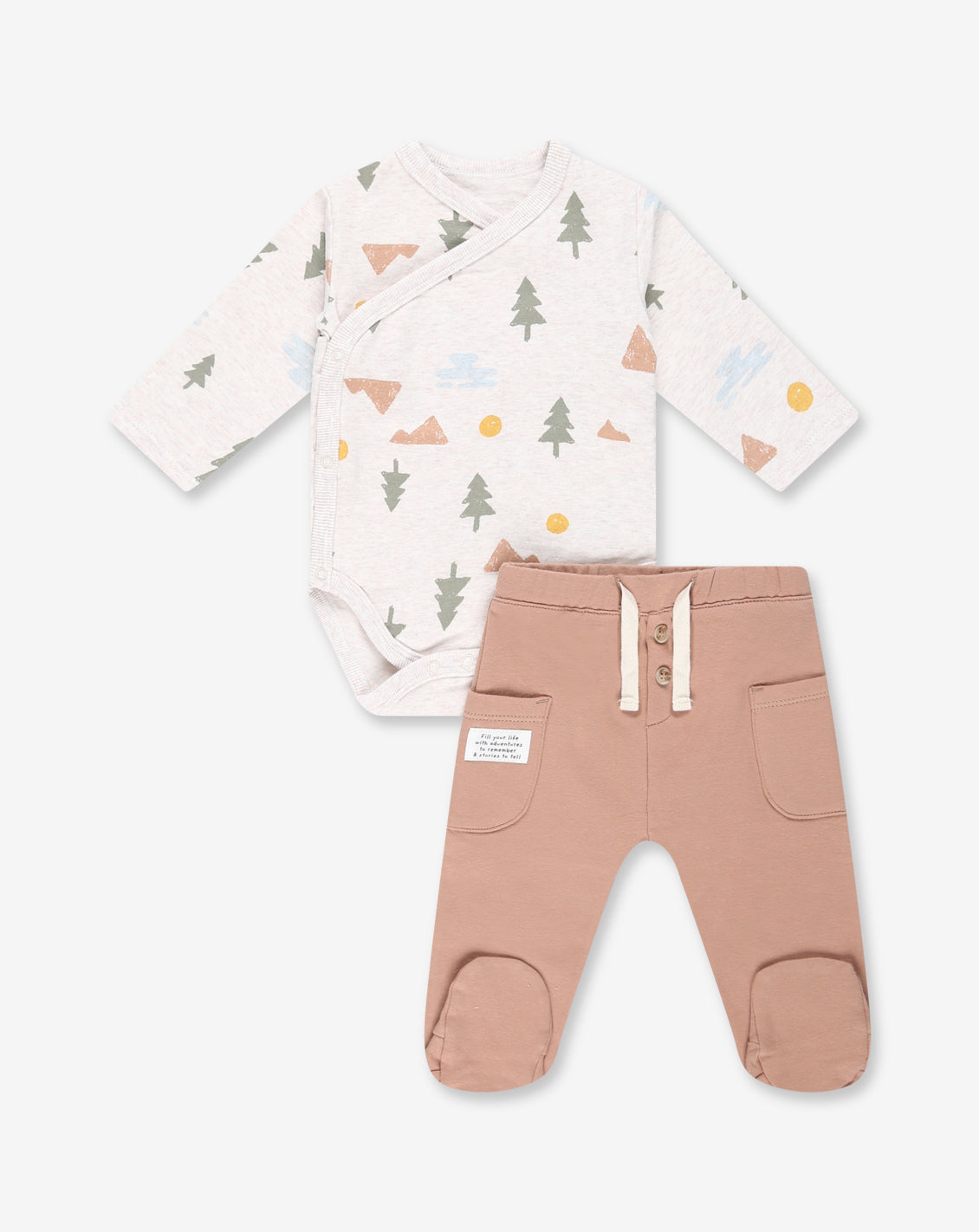 Flannel Bodysuit & Pants Set D4