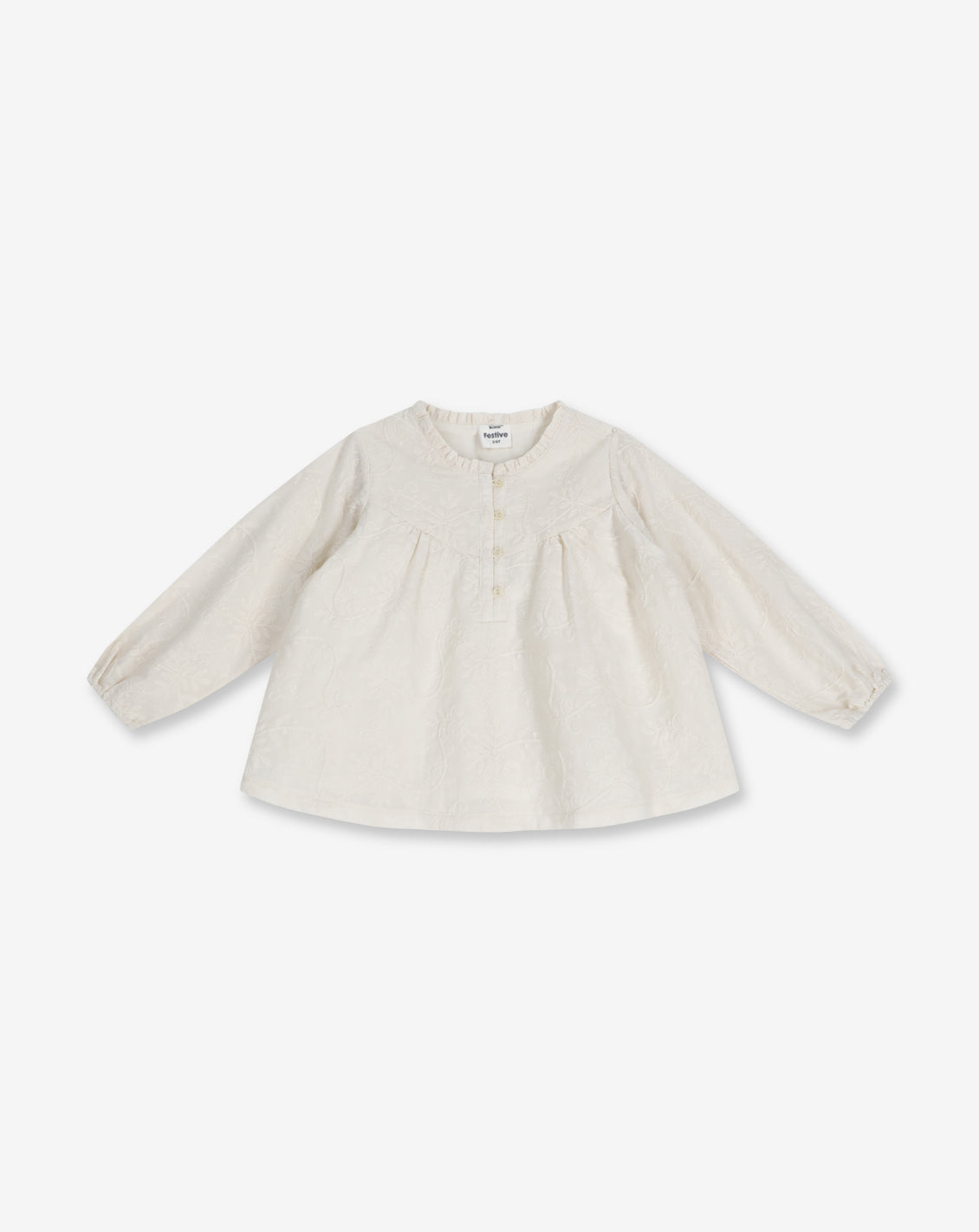 เสื้อเชิ้ตผ้าทอแบบมีจีบและกระดุม A17 