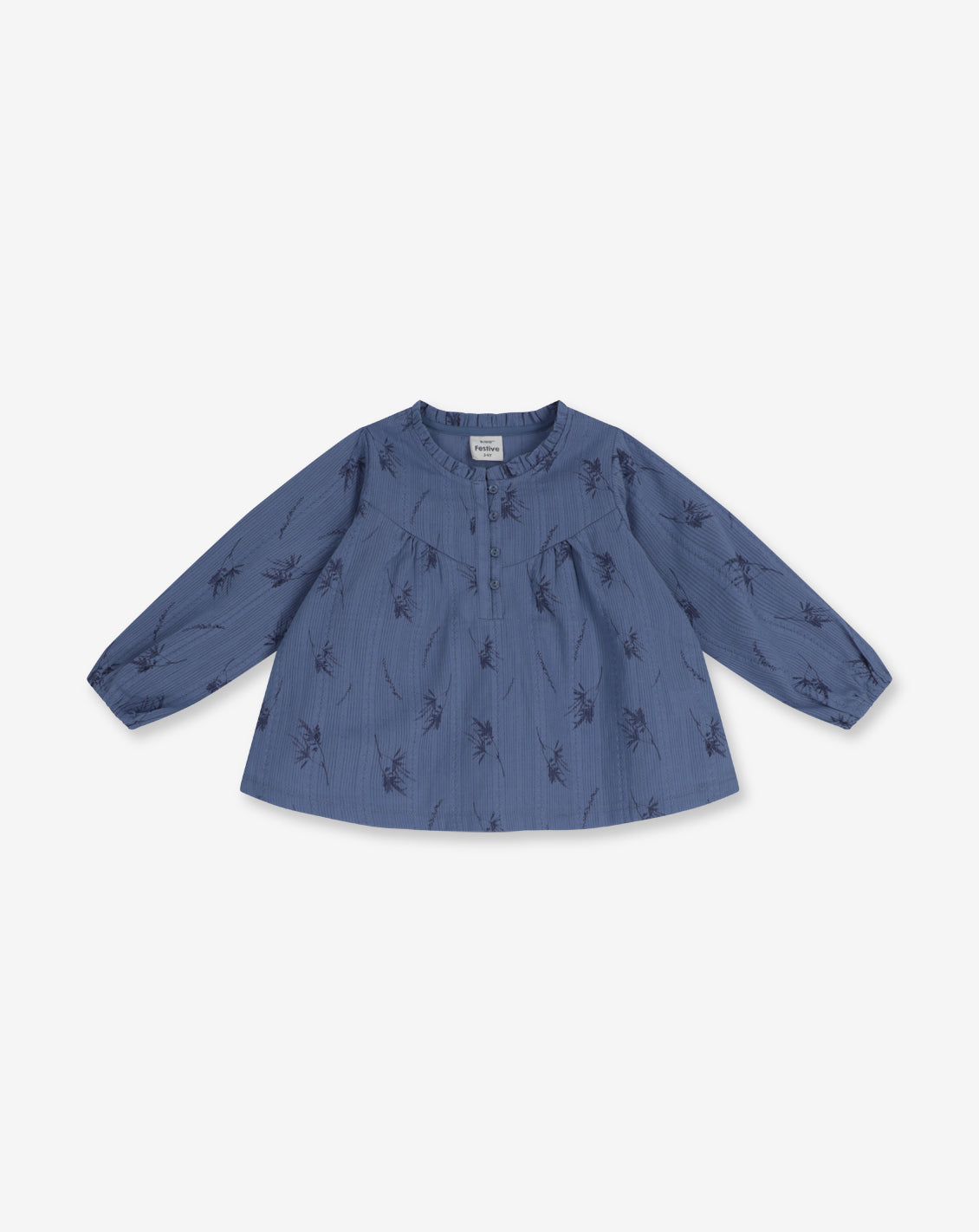 เสื้อเชิ้ตผ้าทอแบบมีจีบและกระดุม A17 