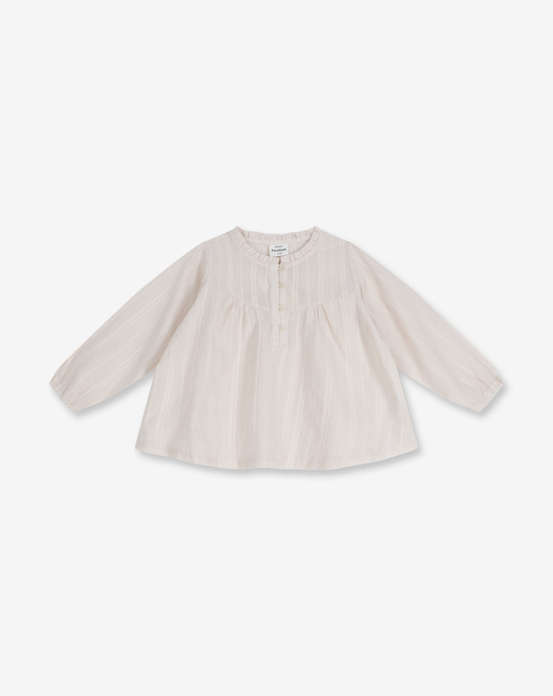 เสื้อเชิ้ตผ้าทอแบบมีจีบและกระดุม A17 