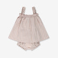 Straps Woven Dress & Bloomer H23 - Antique Pink