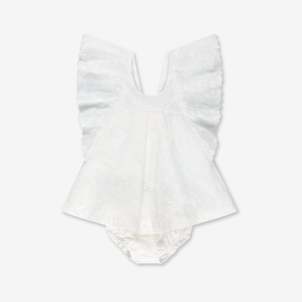 Flared Sleeves Woven Dress & Bloomer H8