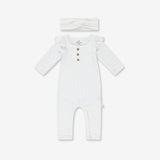 Baby Girl Flared Sleeves Overall & Hair Band RIB - S24
