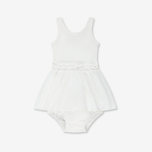 Baby Girl Rib & Woven Dress RIB - S24
