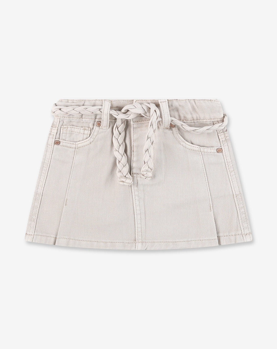 Jeans Skirt with Braided Belt J15