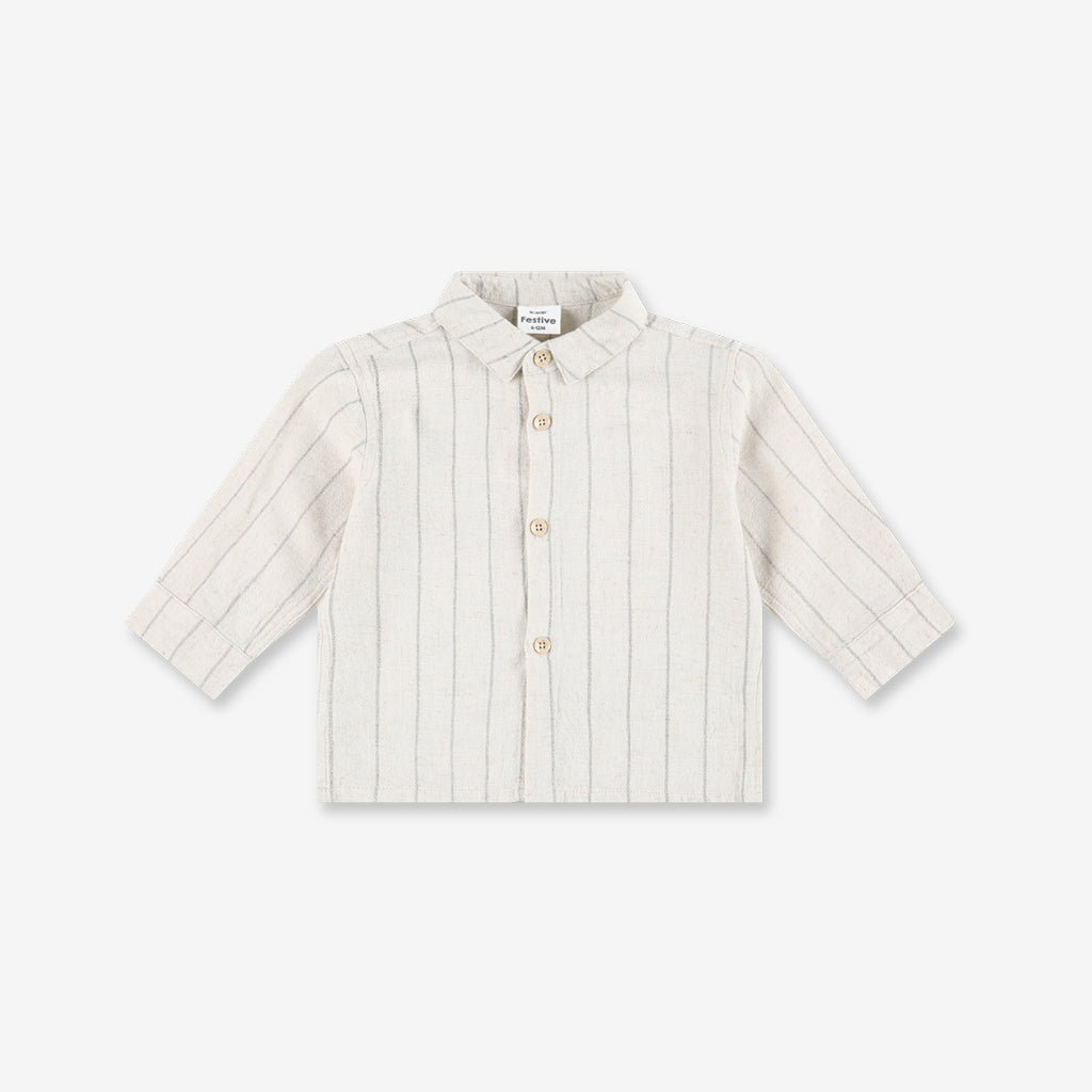 Boys Linen Buttoned Shirt With Long Sleeves WB2