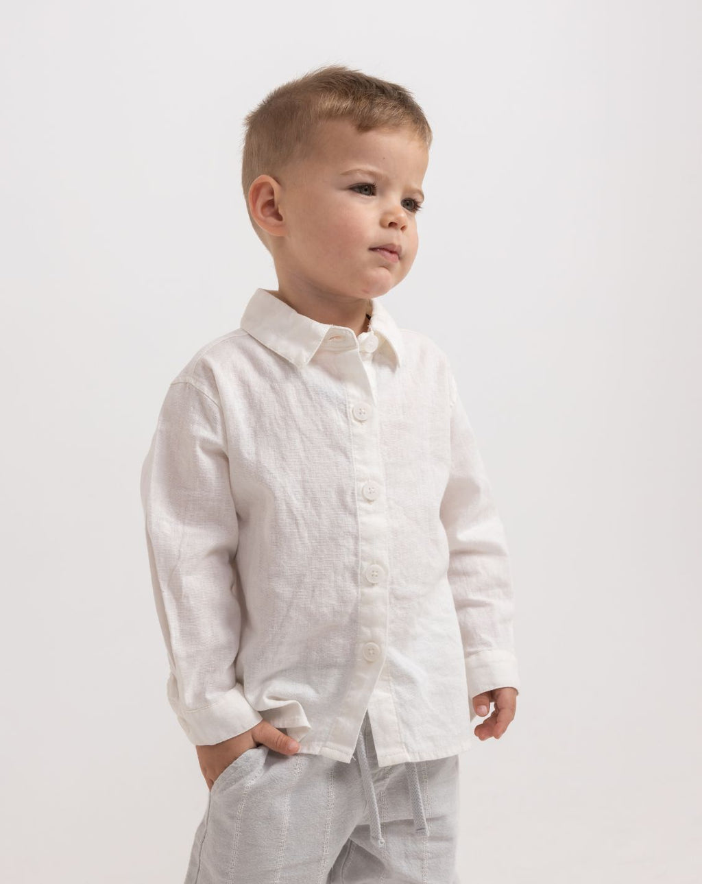 Long Sleeve Linen Button Down Shirt WB - WB10