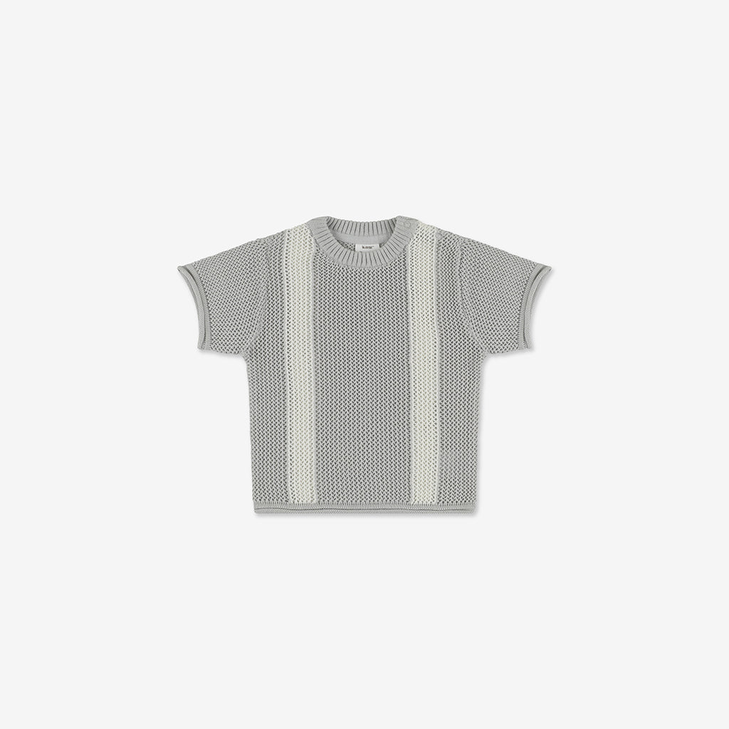 Oversize Crochet T-Shirt with Stripes CR3