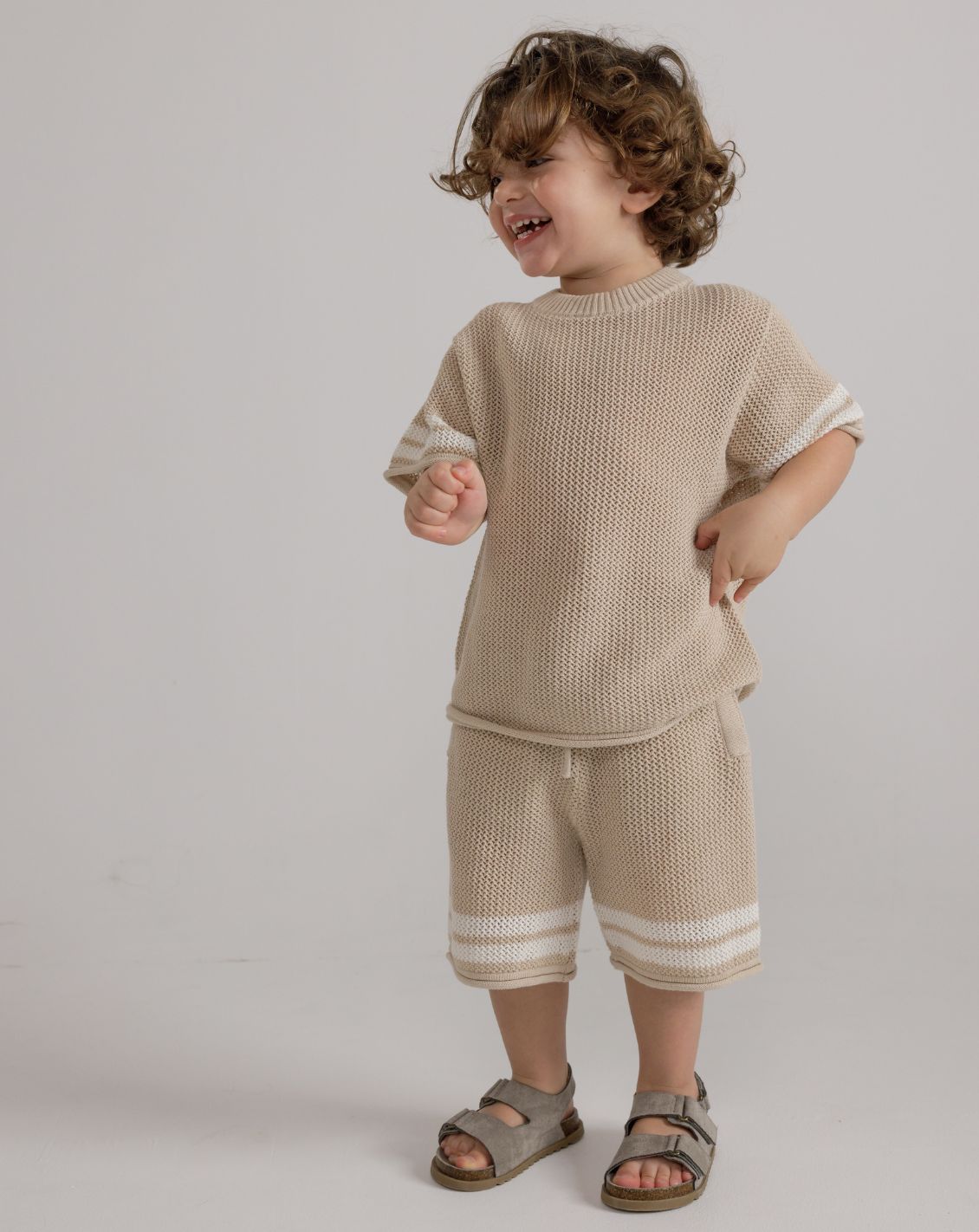 Oversize Crochet T-Shirt with Stripes CR - CR5