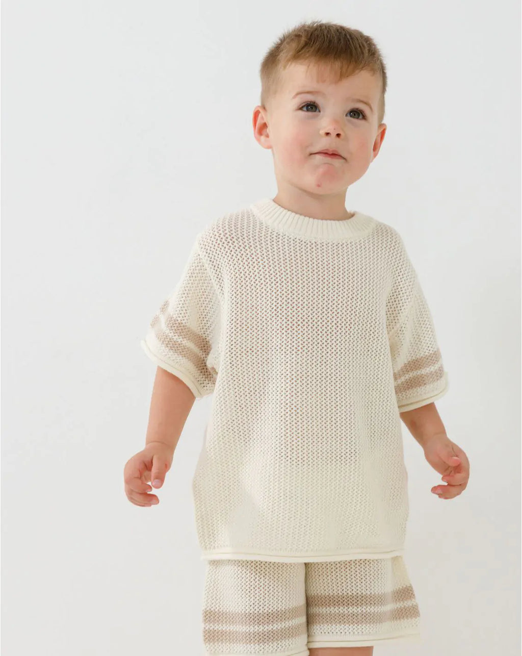 Oversize Crochet T-Shirt with Stripes CR - CR7