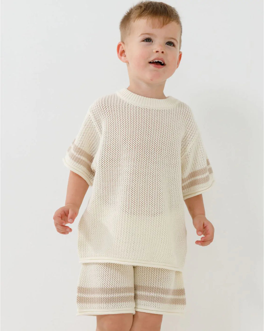 Oversize Crochet T-Shirt with Stripes CR - CR7