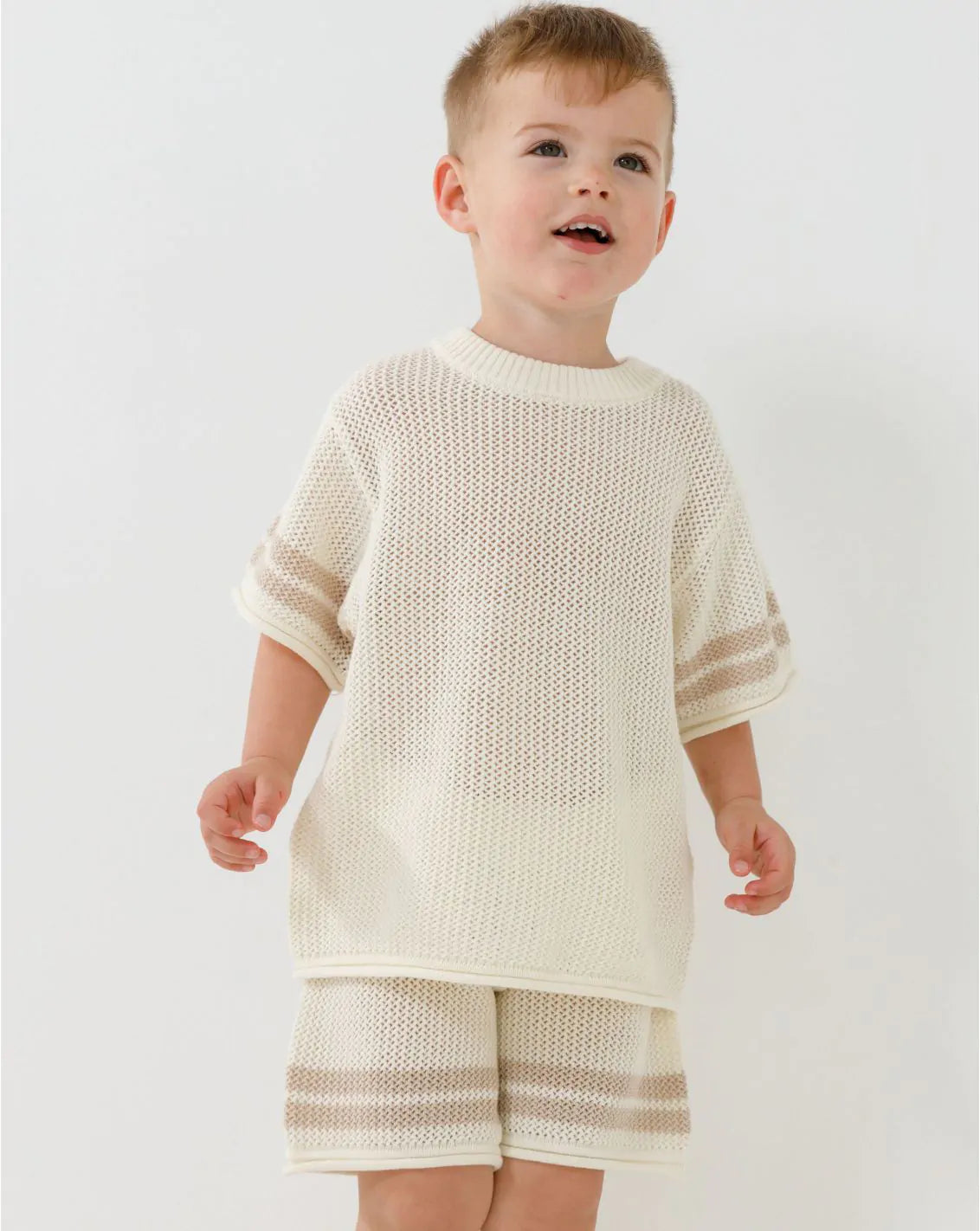 Oversize Crochet T-Shirt with Stripes CR - CR7