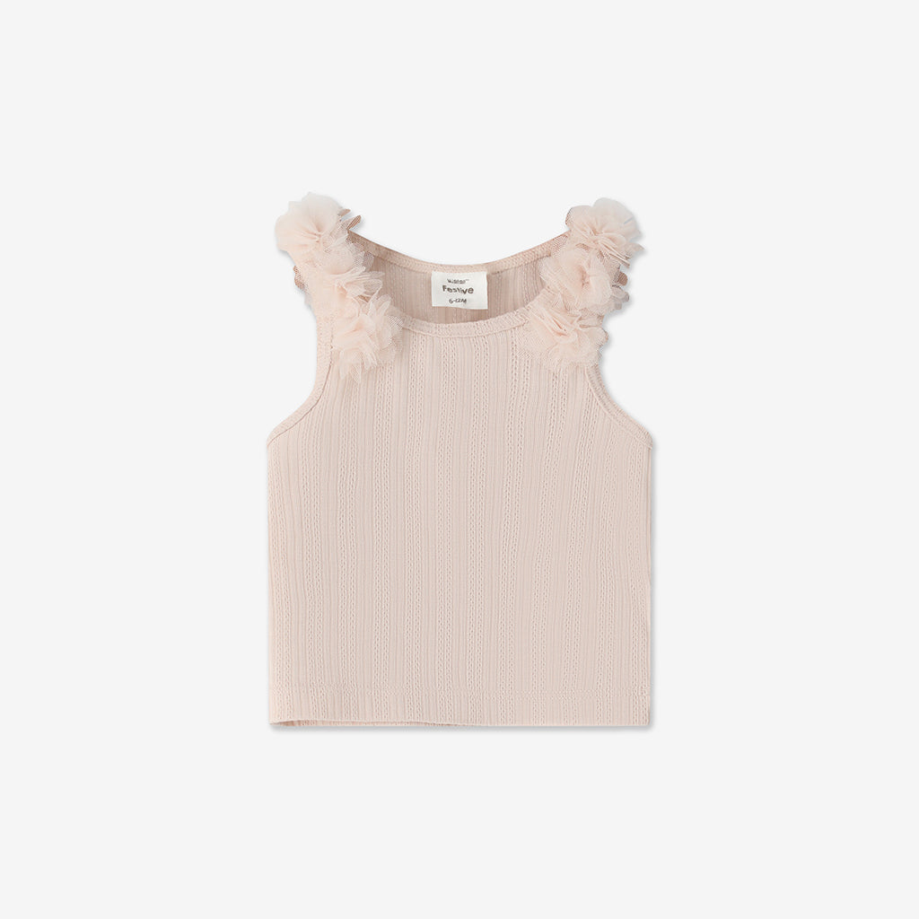 Tank Top With 3D Tulle Flowers H - H2