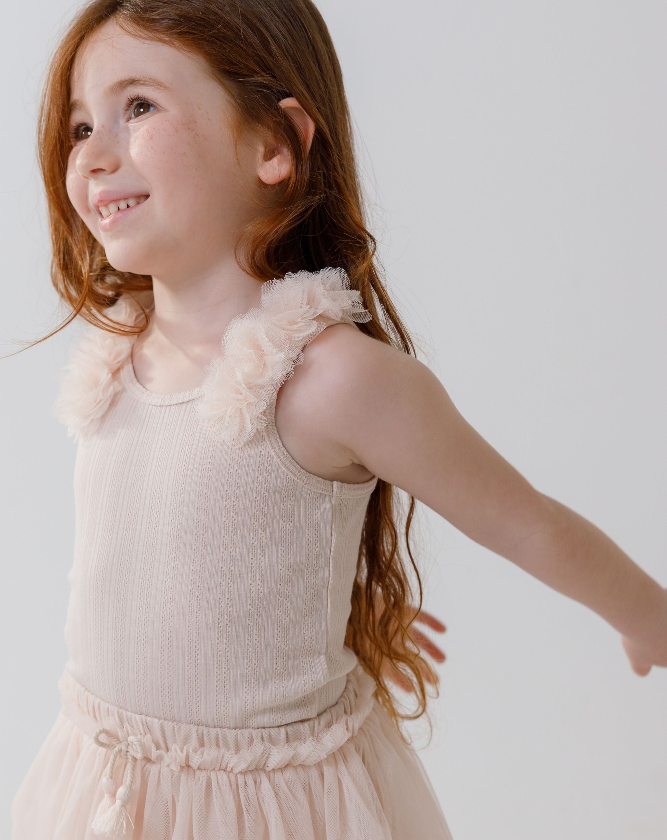 Tank Top With 3D Tulle Flowers H - H2