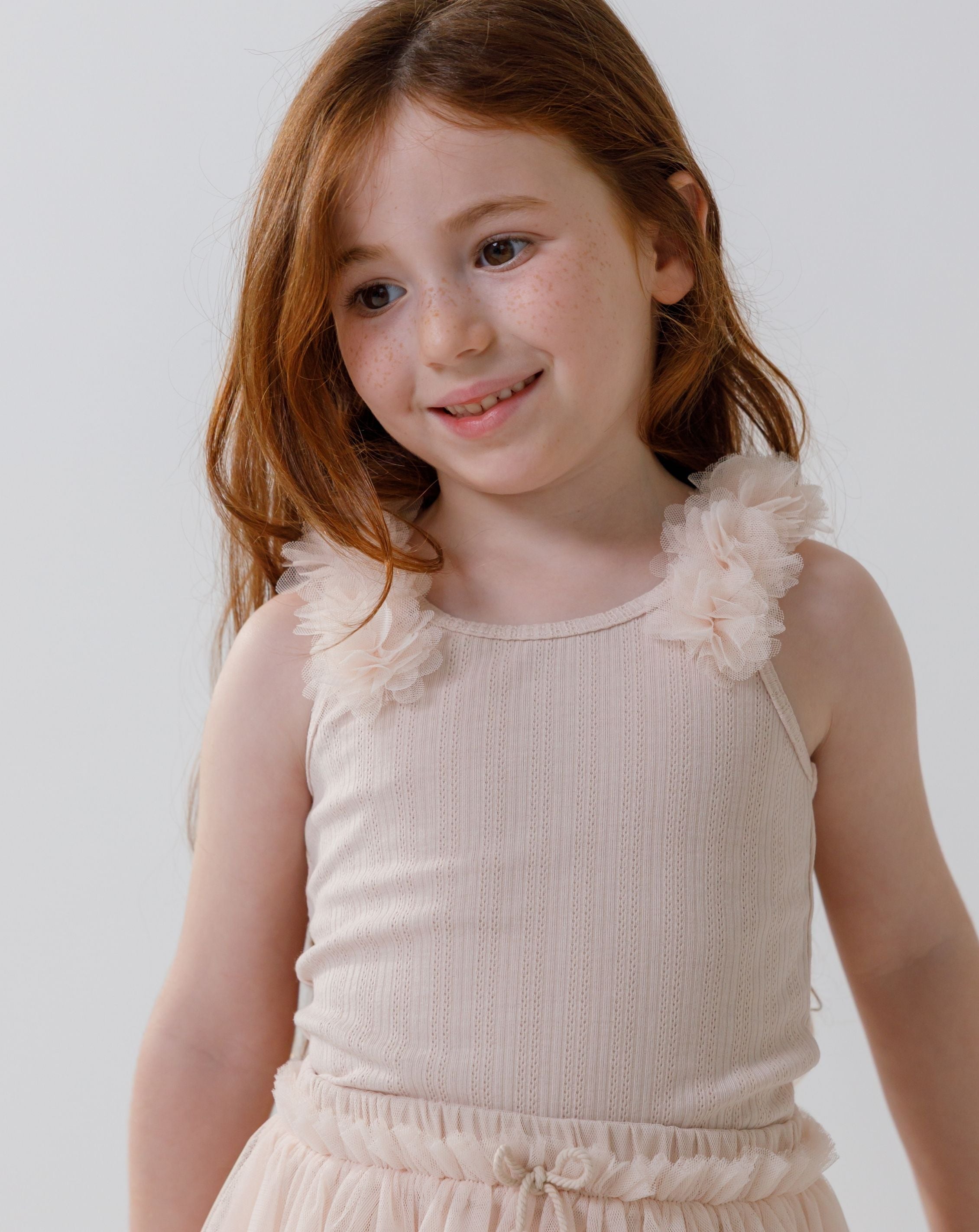 Tank Top With 3D Tulle Flowers H - H2