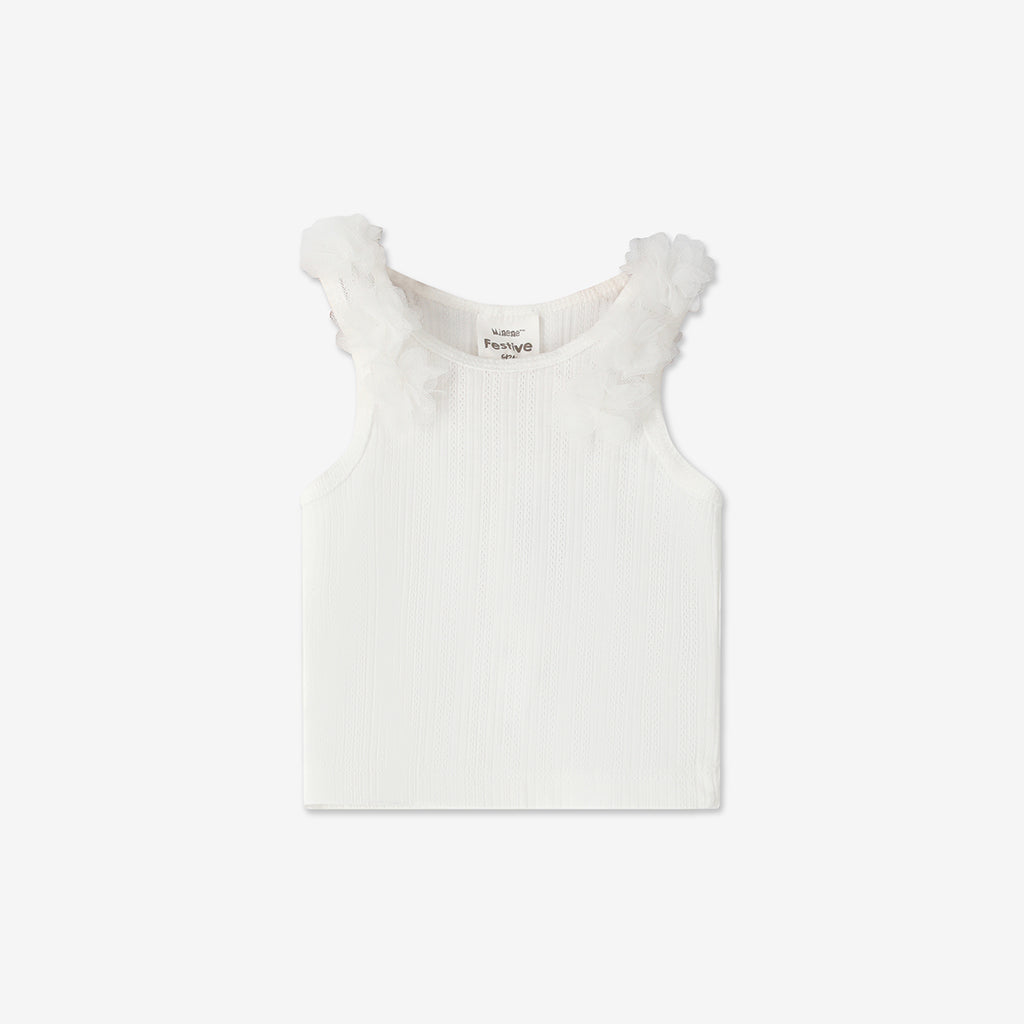 Tank Top With 3D Tulle Flowers H - H2