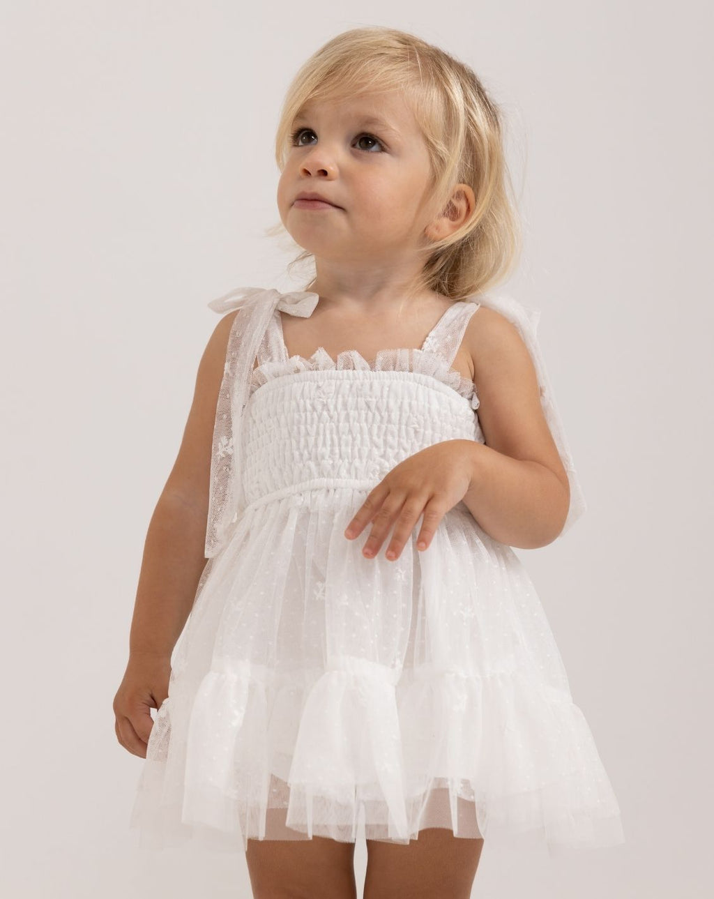 Embroidered Tulle Dress & Bloomers Set H7