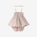 Strappy Embroidered Dress & Bloomers Set + Headbans H - H8
