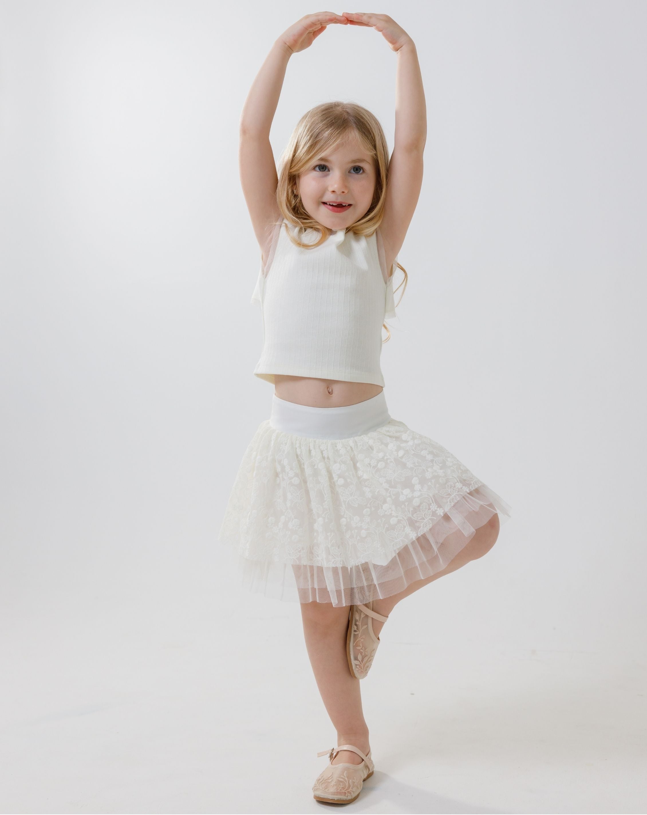 Embroidered Mesh Skirt H - H13