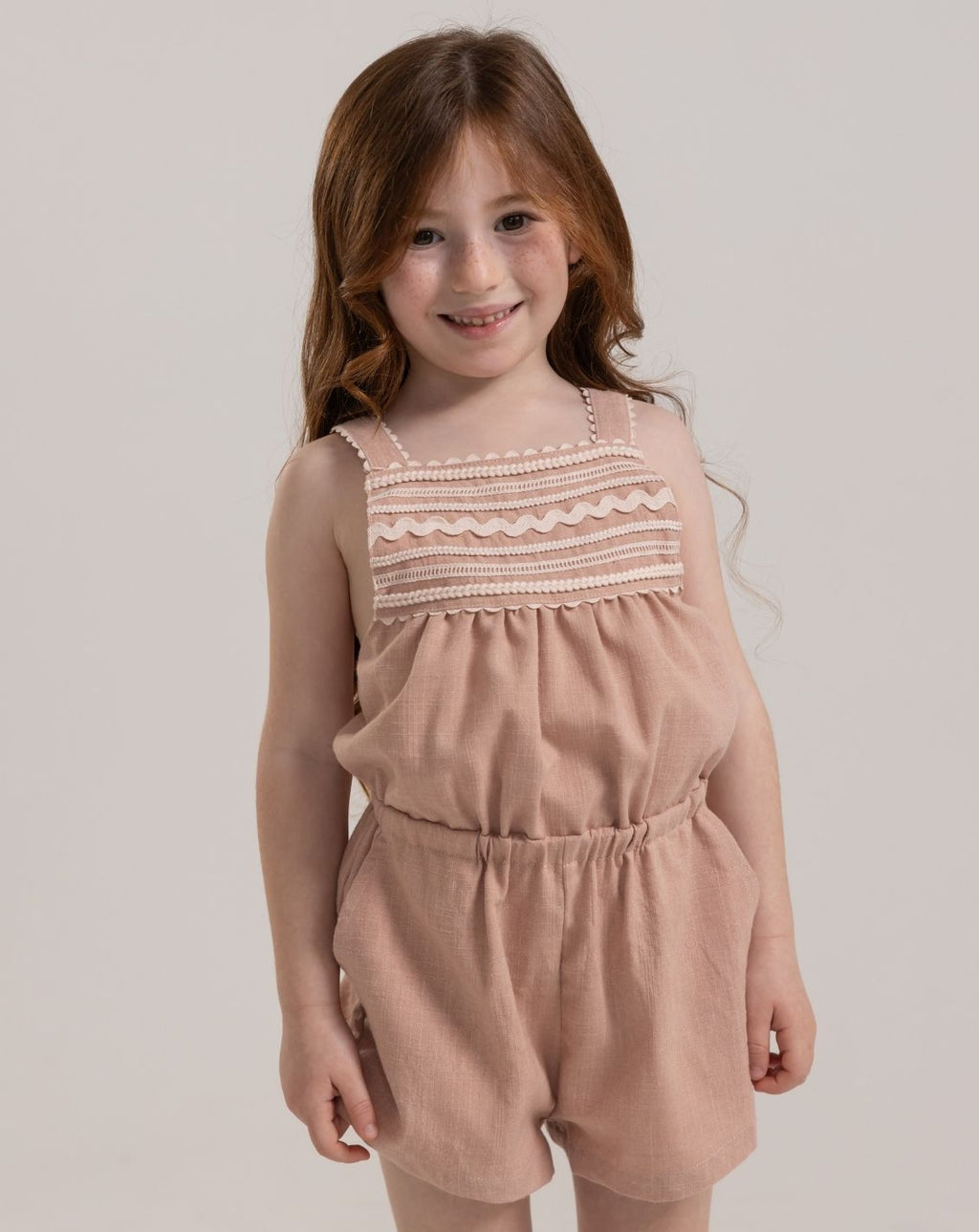 Cross Strap Woven Short Overall H - H16