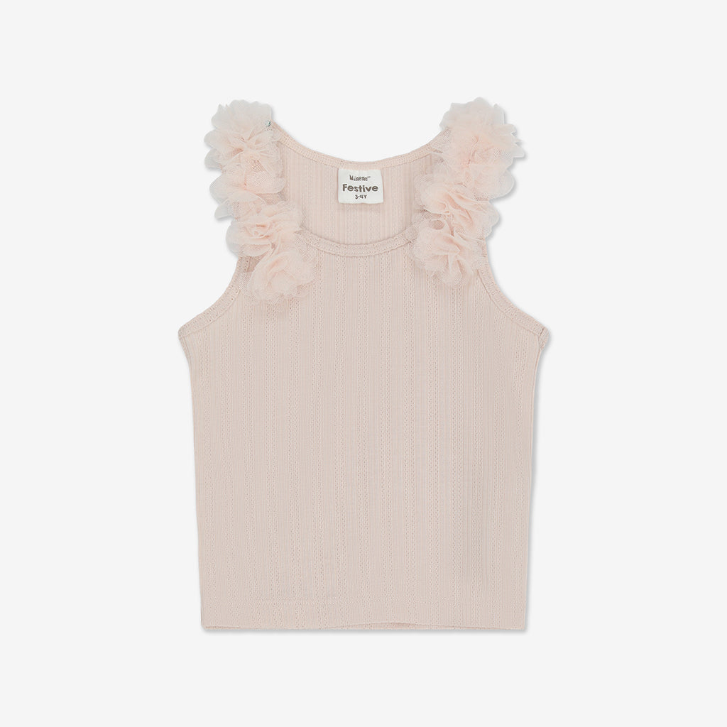 Tank Top With 3D Tulle Flowers H - H21