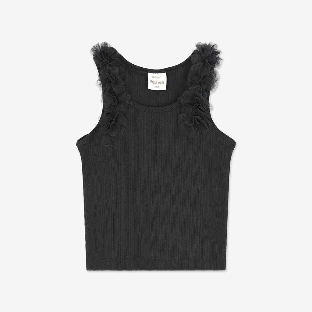 Tank Top With 3D Tulle Flowers H - H21