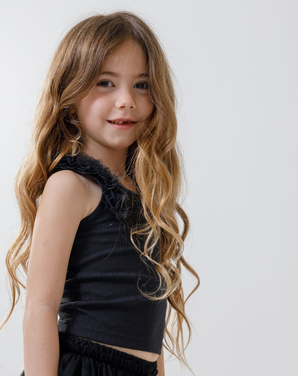 Tank Top With 3D Tulle Flowers H - H21