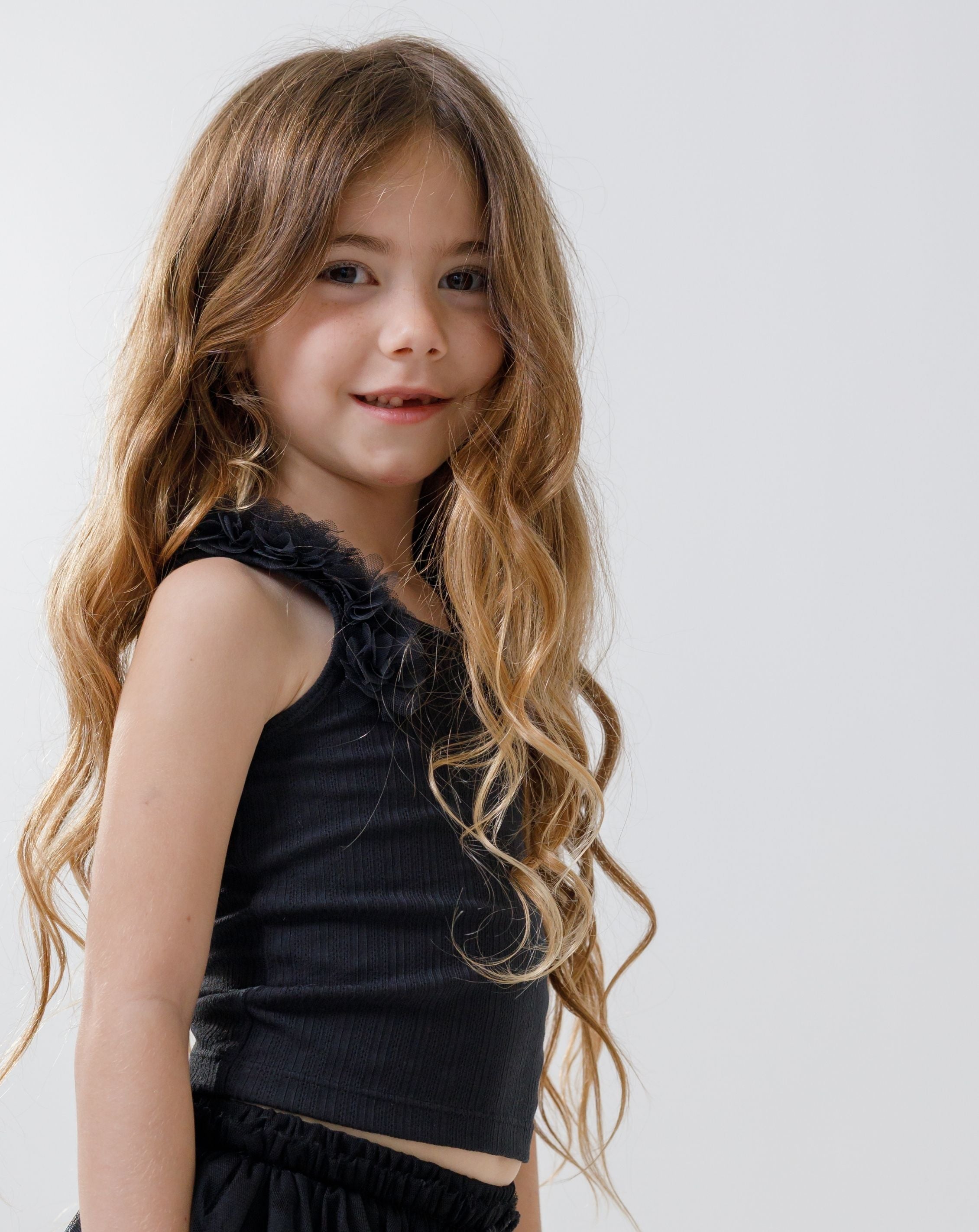 Tank Top With 3D Tulle Flowers H - H21