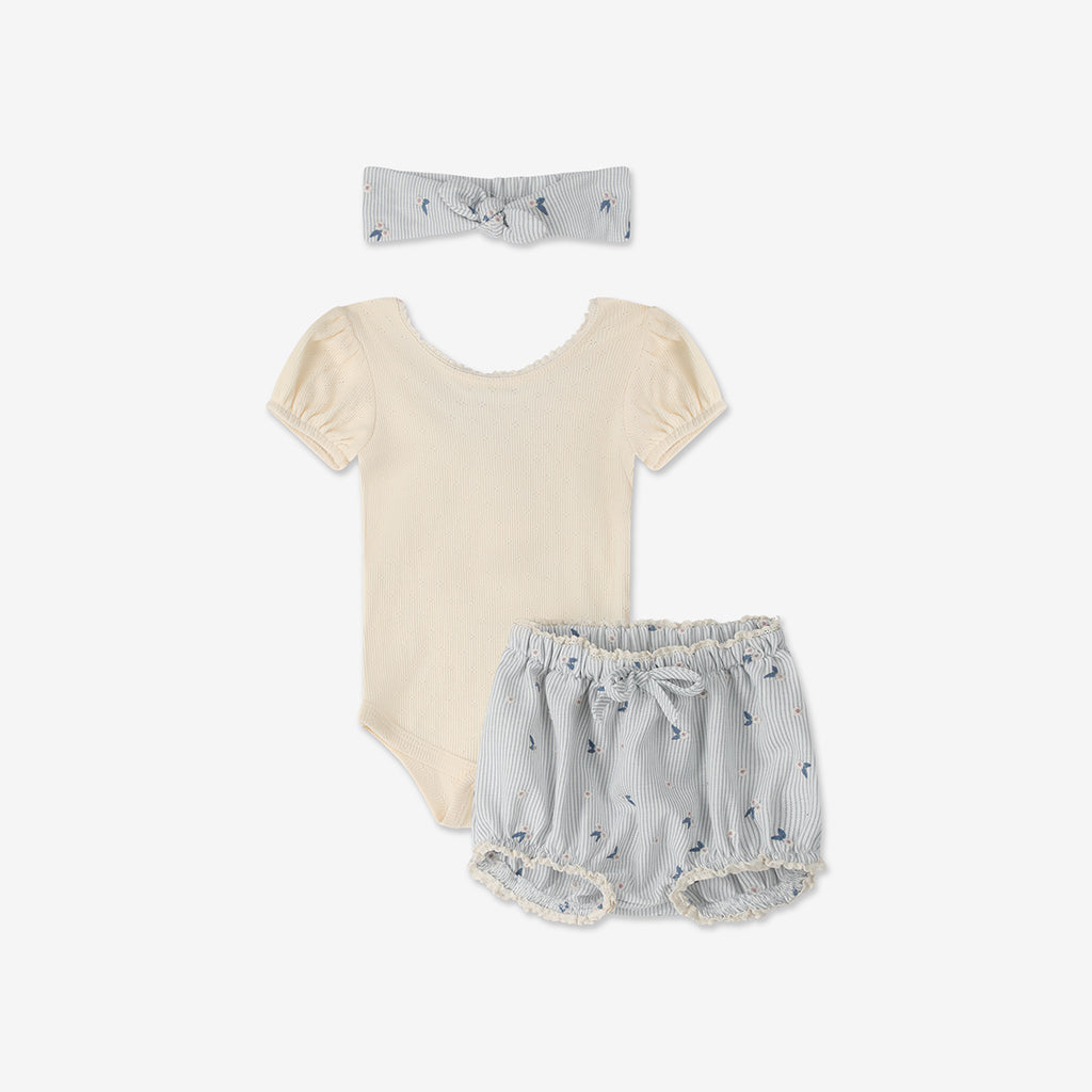 Puff Sleeves Bodysuit & Bloomers + Headband H26
