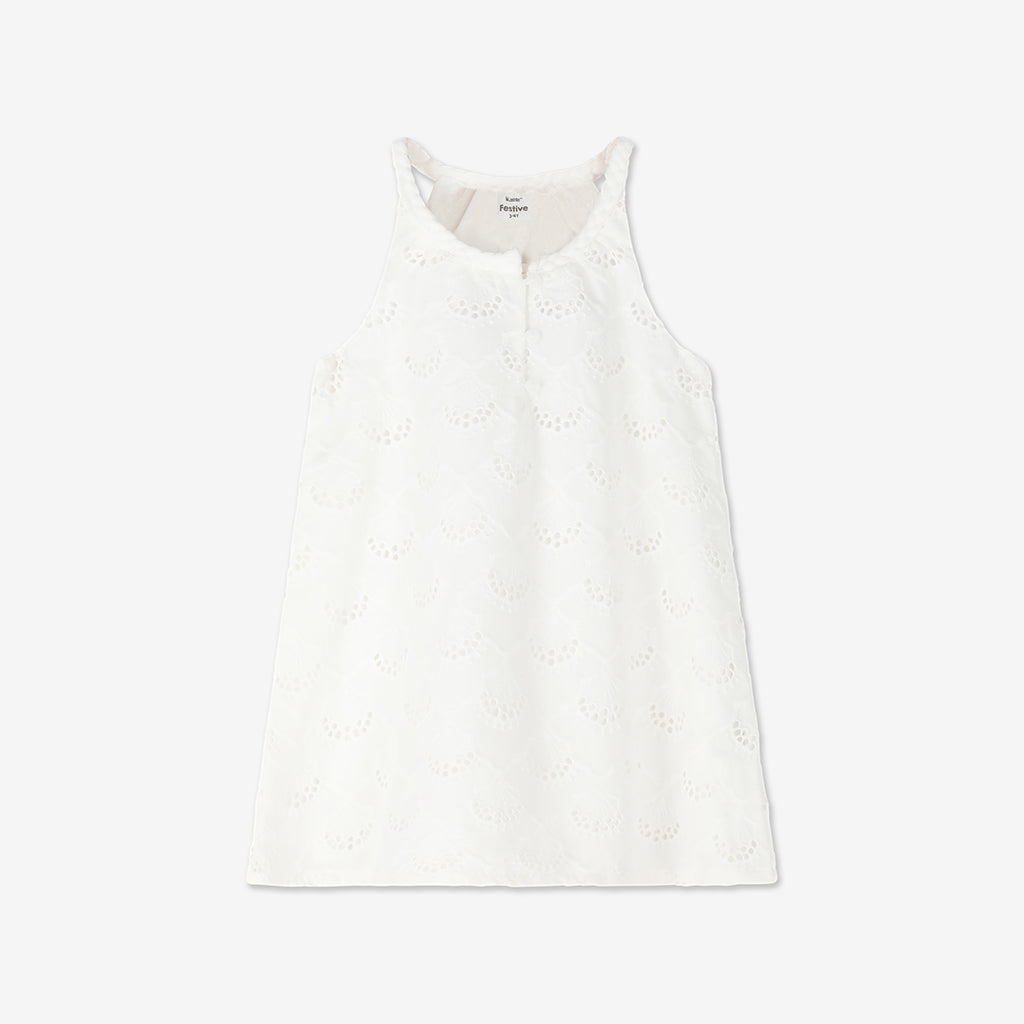 Embroidered Dress With Braid Strap H34