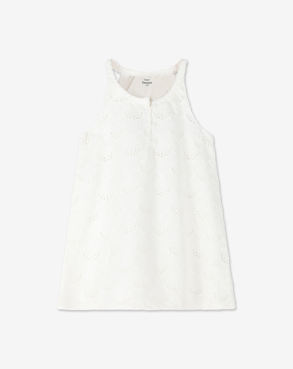 Embroidered Dress With Braid Strap H34