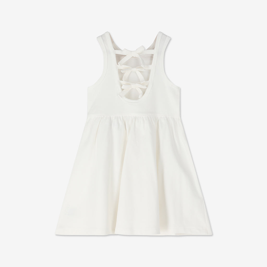 Ribbed Dres With Back Bows H - H36