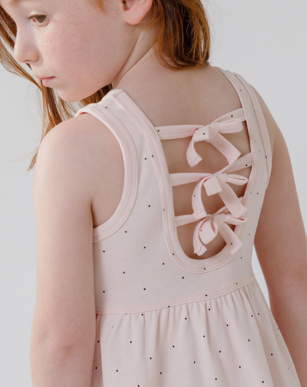 Ribbed Dres With Back Bows H - H36