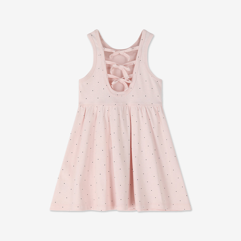 Ribbed Dres With Back Bows H - H36