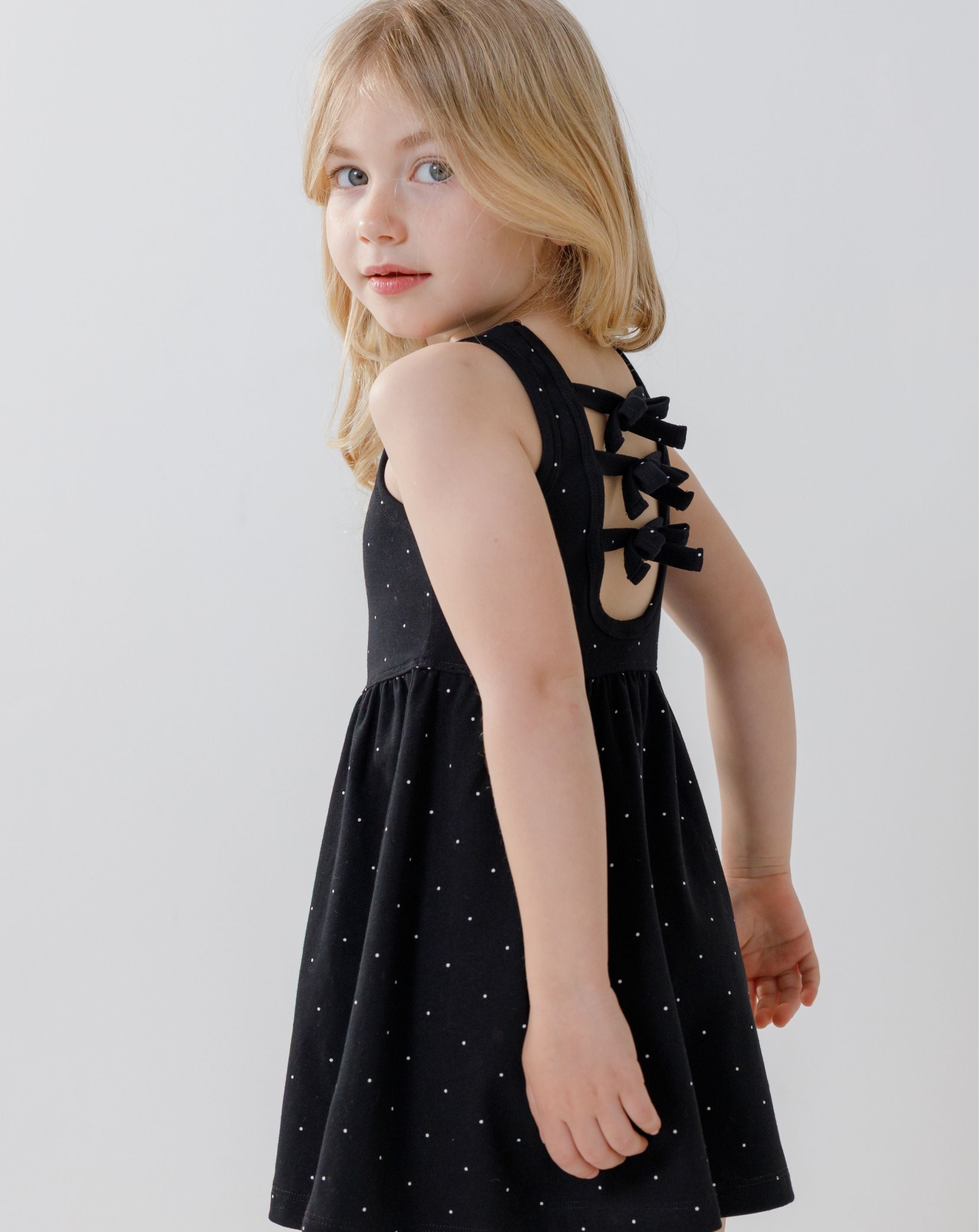 Ribbed Dres With Back Bows H - H36