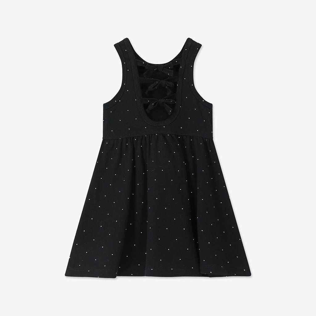 Ribbed Dres With Back Bows H - H36