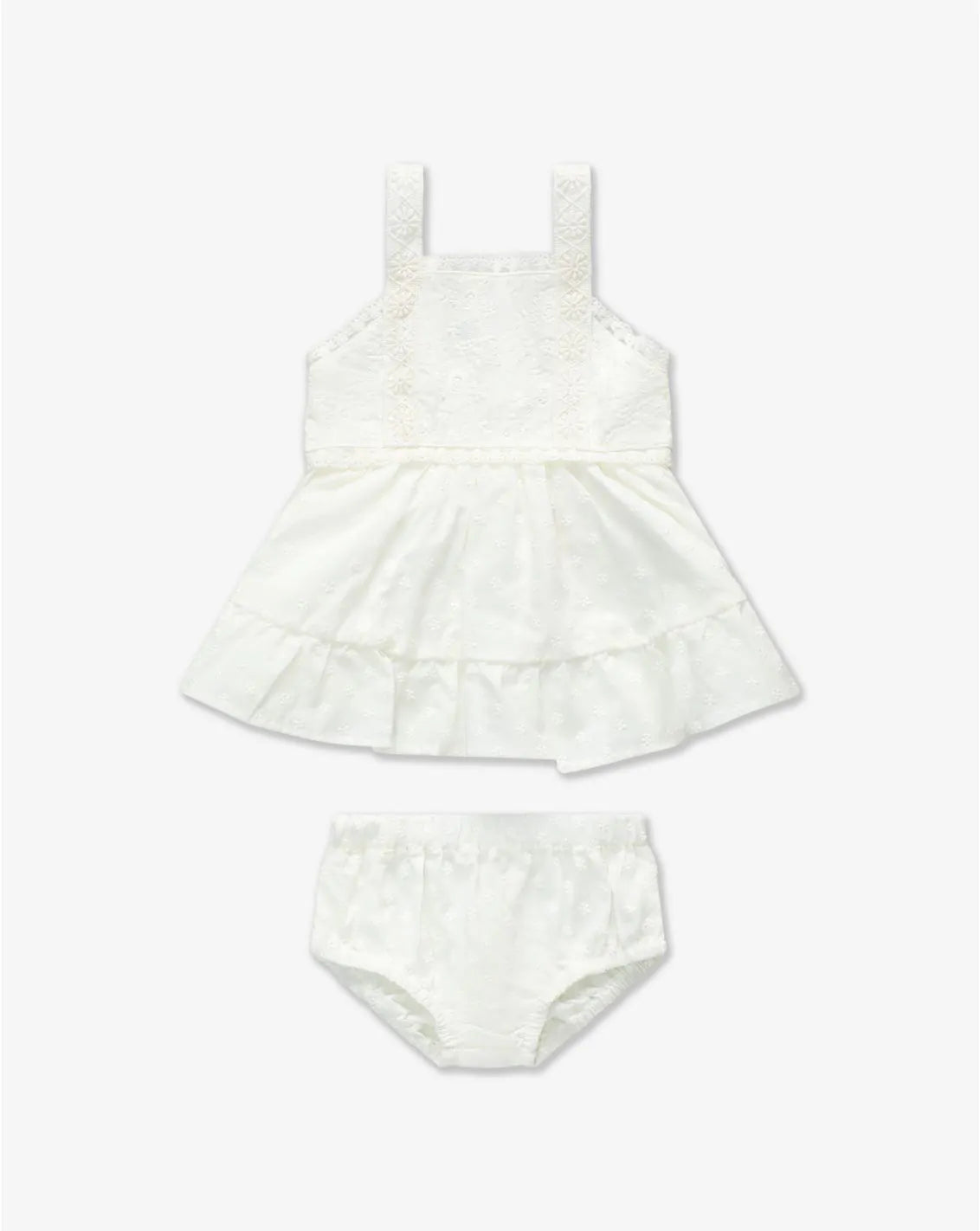 Embroidered Strappy Dress & Bloomers Set - H40