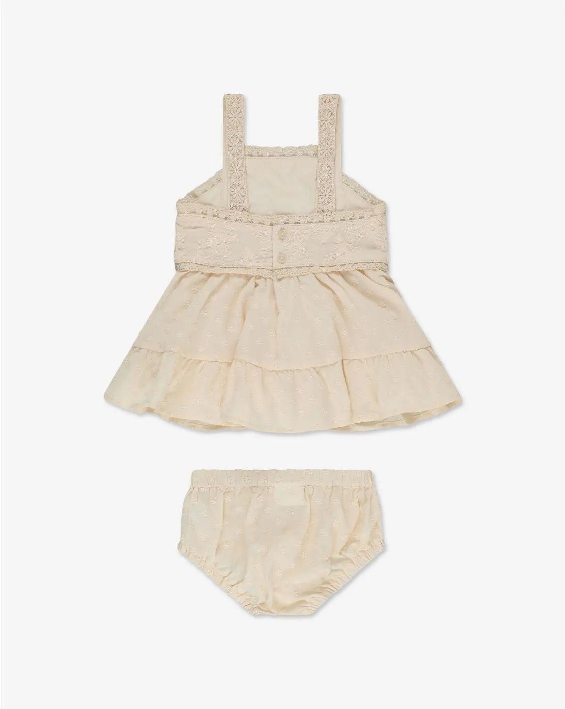 Embroidered Strappy Dress & Bloomers Set - H40
