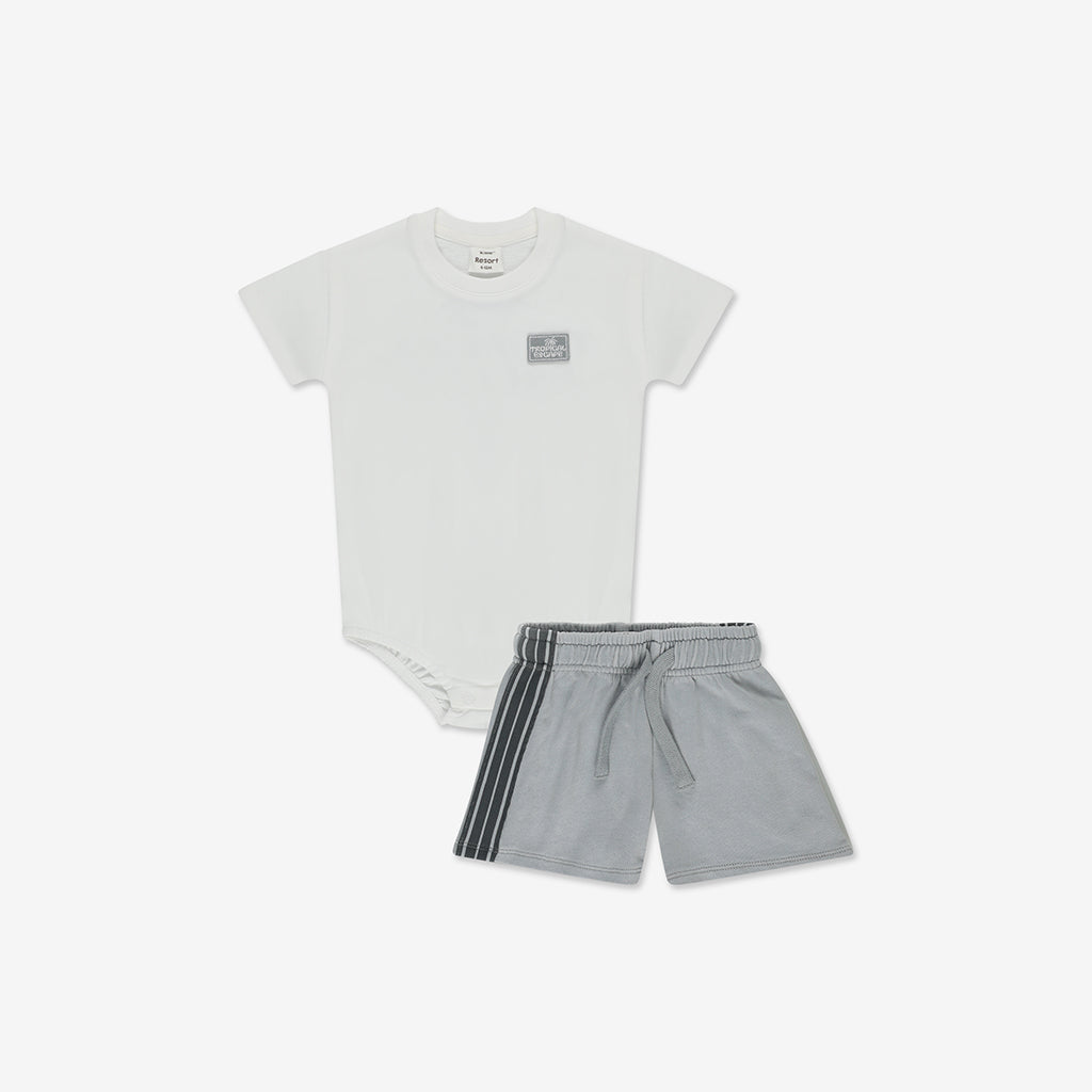Bodysuit+ Washed Woven Short Pants Set NT - NT1a