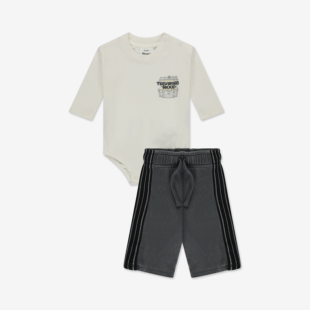 Bodysuit+ Washed Woven Short Pants Set NT - NT1