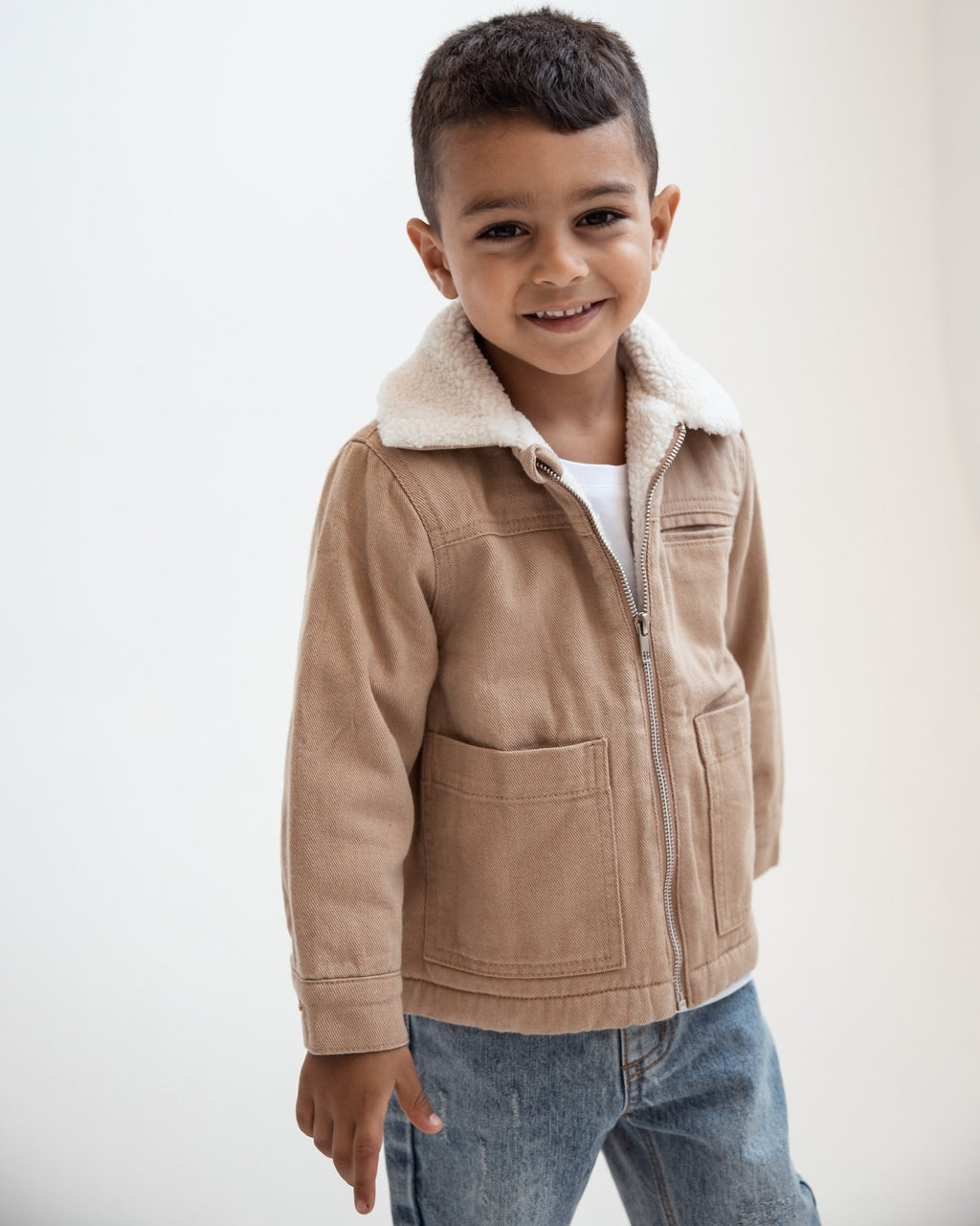 Denim Jacket With Fur J10