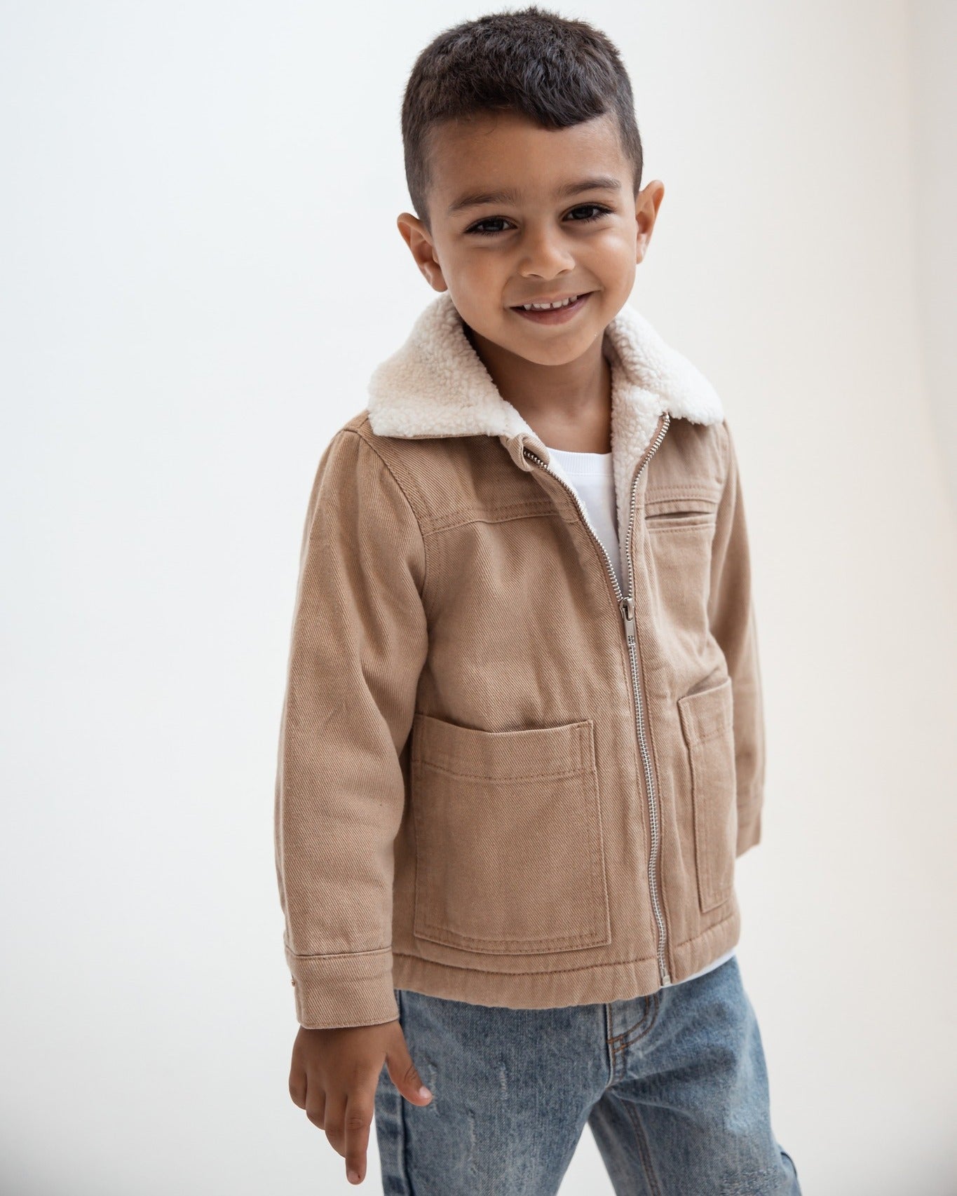 Denim Jacket With Fur J10