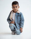 Denim Jacket With Fur J10
