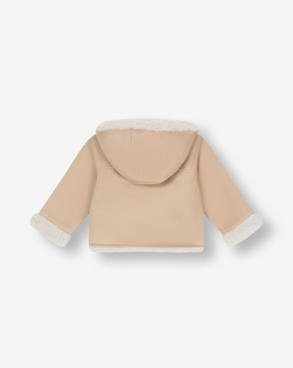 Girls Hooded Suede & Sherpa Jacket Y1