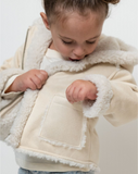 Girls Hooded Suede & Sherpa Jacket Y1