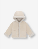 Girls Hooded Suede & Sherpa Jacket Y1