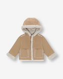 Boys Hooded Suede & Sherpa Jacket Y3