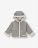 Boys Hooded Suede & Sherpa Jacket Y3